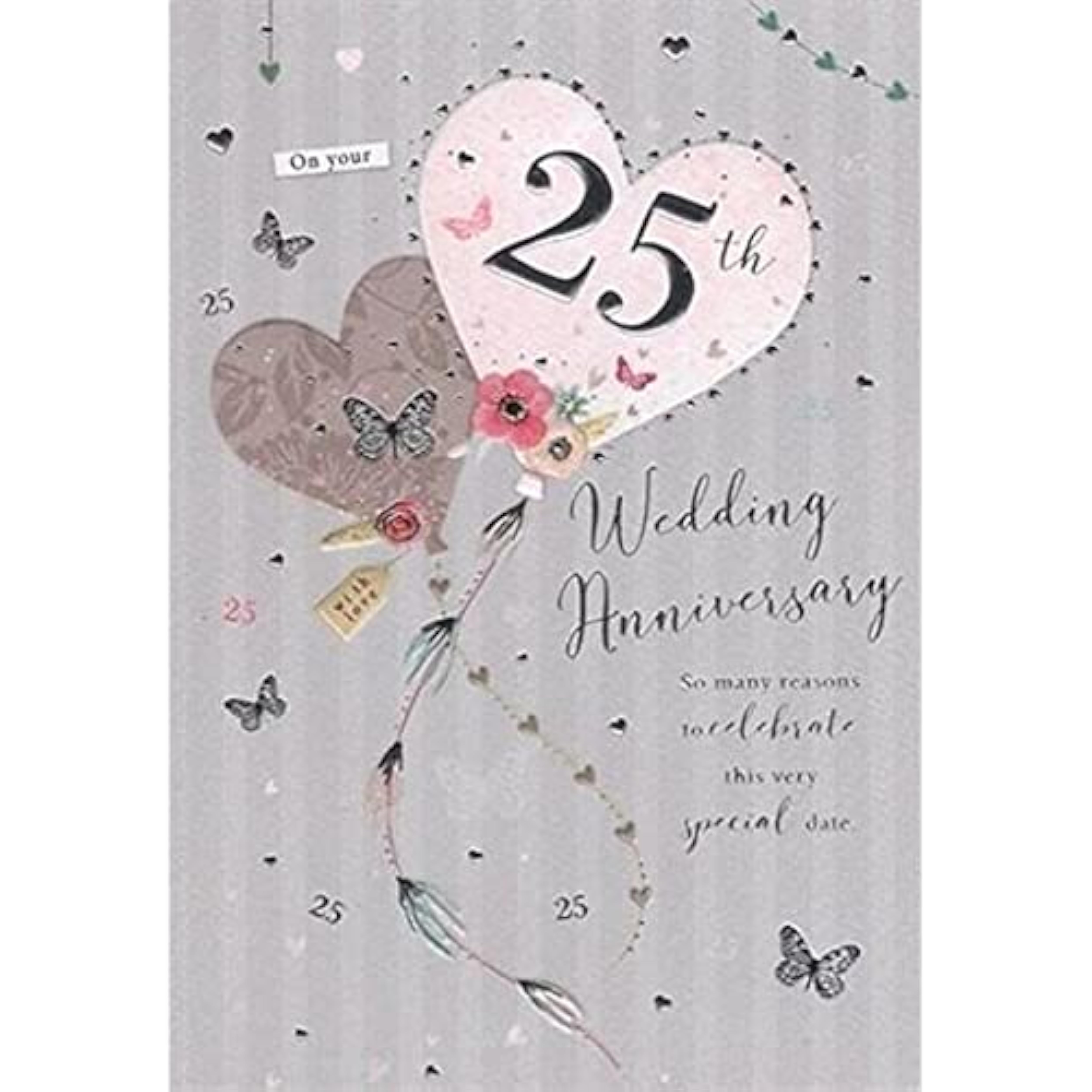 Silver Radiance - 25th Wedding Anniversary Card