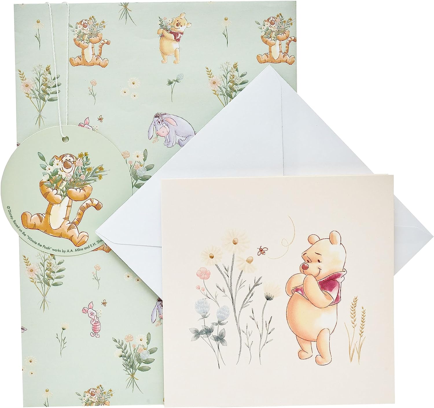 Disney Winnie The Pooh Gift Wrap, Gift Tag and Card