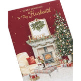 UK Greetings Christmas Card for Husband - Cosy Festive Scene Design