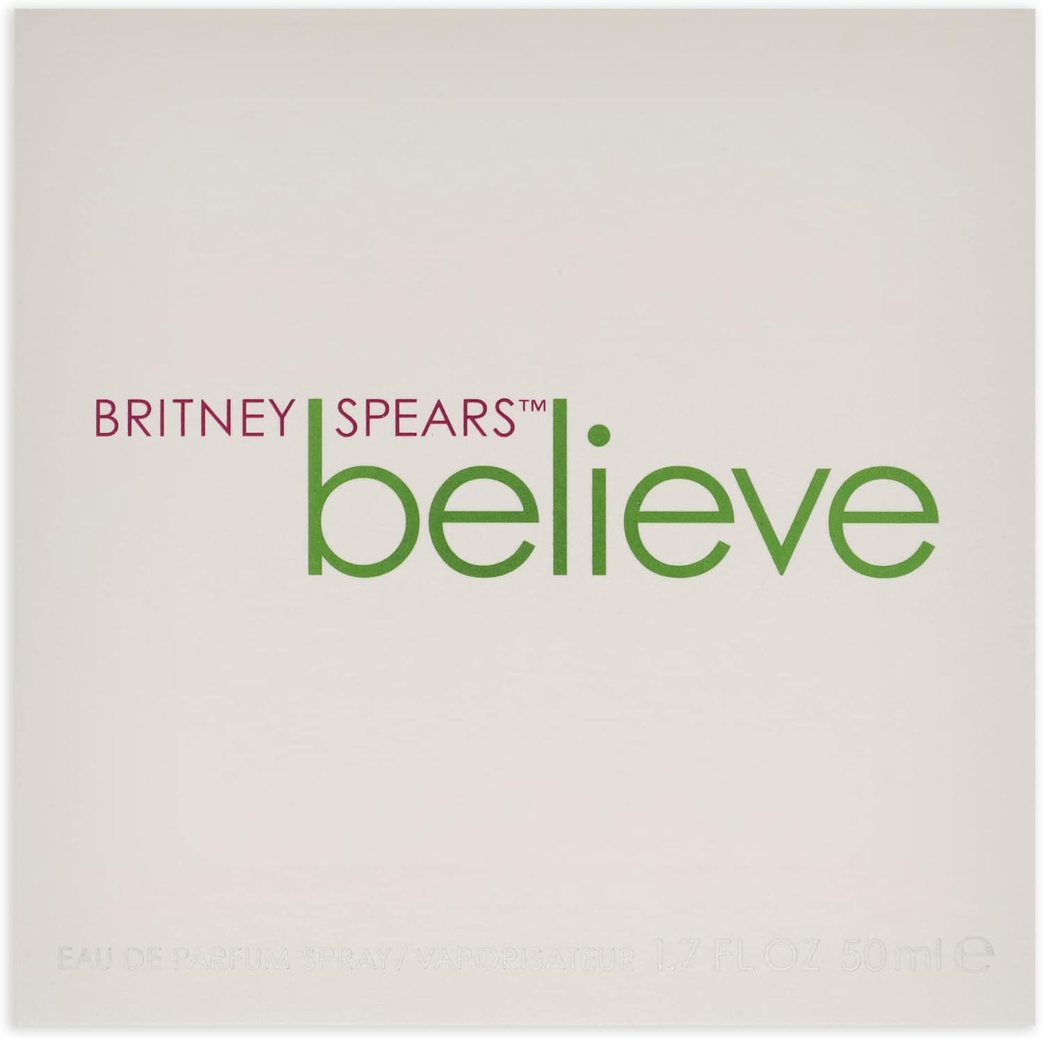 Britney Spears Believe Eau de Parfum spray for women, 100ml bottle with floral and fruity fragrance design.