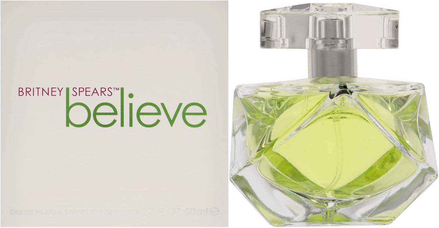 Britney Spears Believe Eau de Parfum spray for women, 100ml bottle, elegant fragrance with floral and fruity notes.