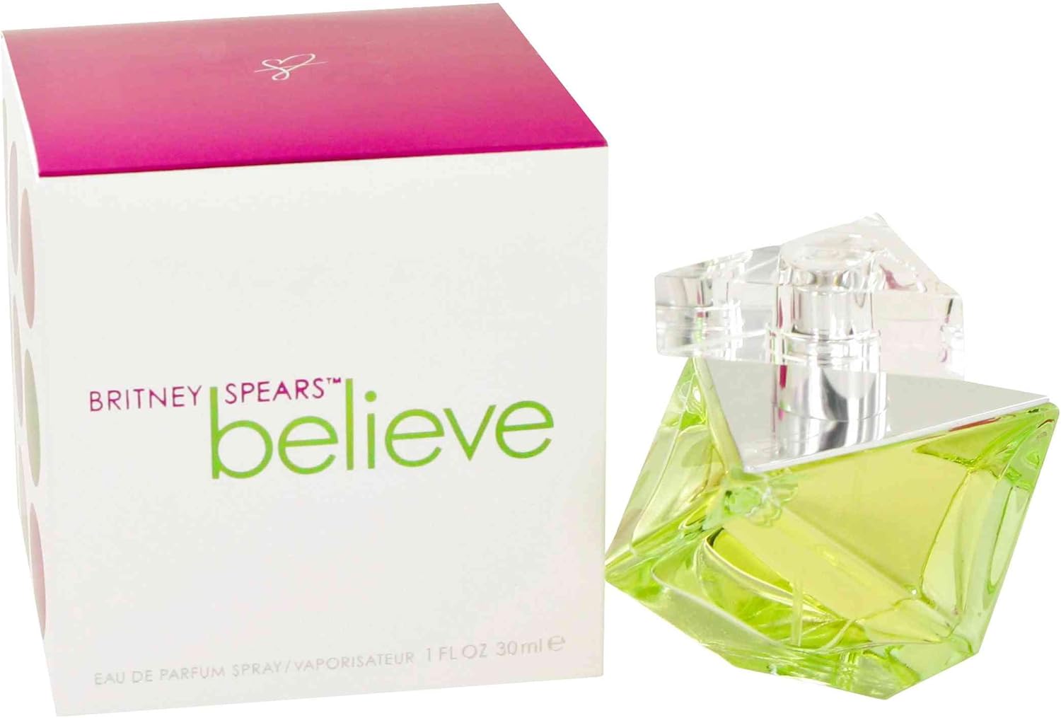 Britney Spears Believe Eau de Parfum spray for women, 100ml bottle, featuring floral and fruity fragrance notes.