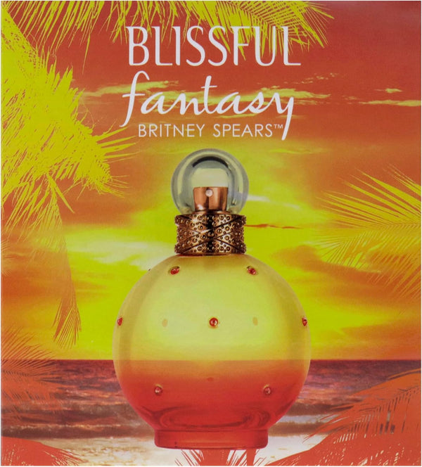 Britney Spears Blissful Fantasy Eau de Toilette spray for women, 100ml bottle with floral and fruity fragrance design.