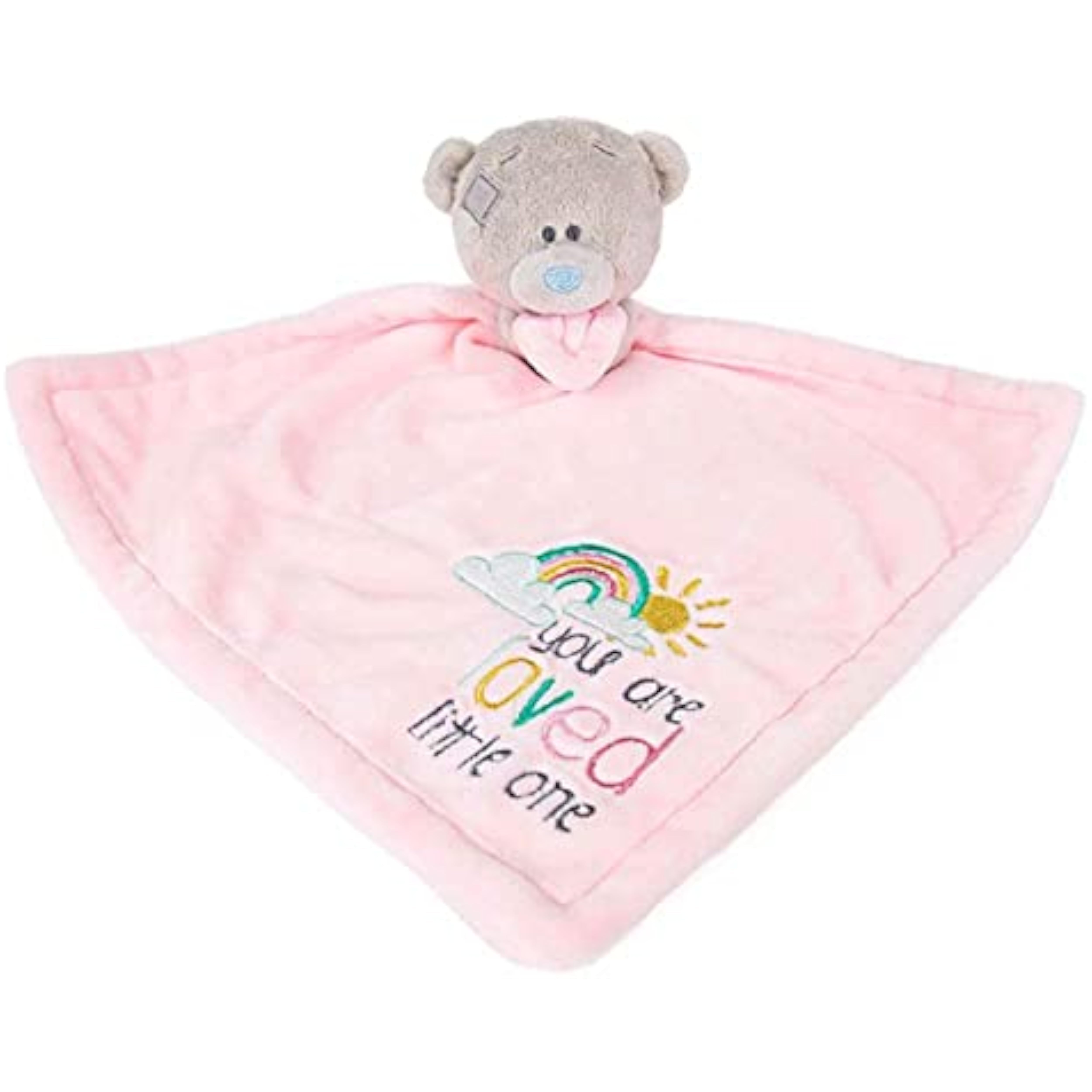 Cart Blanche Tiny Tatty Teddy You Are Loved baby girl comforter with soft plush fabric and adorable teddy bear design.