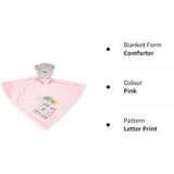 Tiny Tatty Teddy "You Are Loved" baby girl comforter by Carte Blanche, soft plush fabric with embroidered teddy face and heart details.