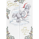 Decorative Tatty Teddy Son & Daughter In Law Christmas Card with pop-up design by Carte Blanche, featuring festive teddy figurines.