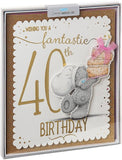 Luxury 40th Me To You Bear boxed greeting card by Carte Blanche featuring a cute teddy bear design.