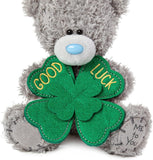 Carte Blanche M5 Good Luck Clover plush toy featuring a soft, green plush clover with a friendly appearance.