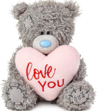 Gray Me To You Bear 4-inch Love You padded heart plush by Carte Blanche, featuring a cute bear holding a heart.