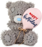 Grey Me to You Tatty Teddy 10cm Happy Birthday Bear holding a balloon from the Official Collection by Carte Blanche