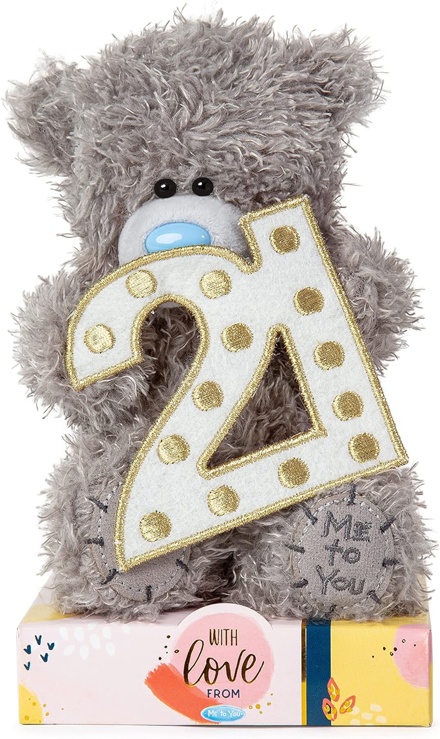 Grey Me to You Tatty Teddy 21st Lightbox Effect Bear from Carte Blanche's official collection, featuring a cute teddy with lightbox design.