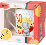 White ceramic Me to You Tatty Teddy 30th birthday mug in a gift box, official Carte Blanche collection.