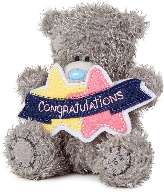Soft S4 Congratulations Plush by Carte Blanche featuring a colorful, cuddly plush toy with congratulatory message embroidery.