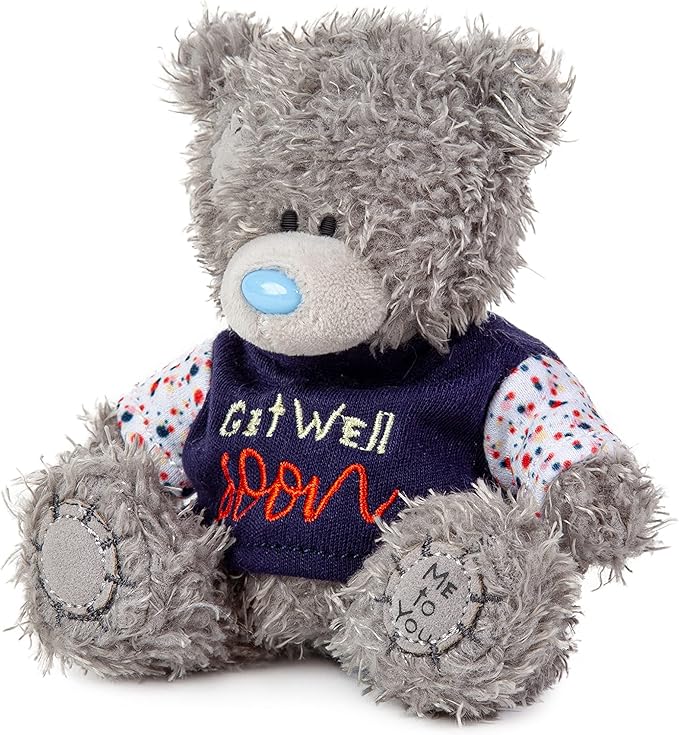Soft Carte Blanche S4 Get Well Soon plush toy with colorful embroidered details, perfect for comforting and cheer-up gestures.