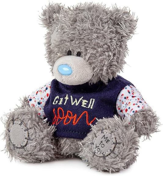 Soft Carte Blanche S4 Get Well Soon plush toy with colorful embroidered details, perfect for comforting and cheer-up gestures.