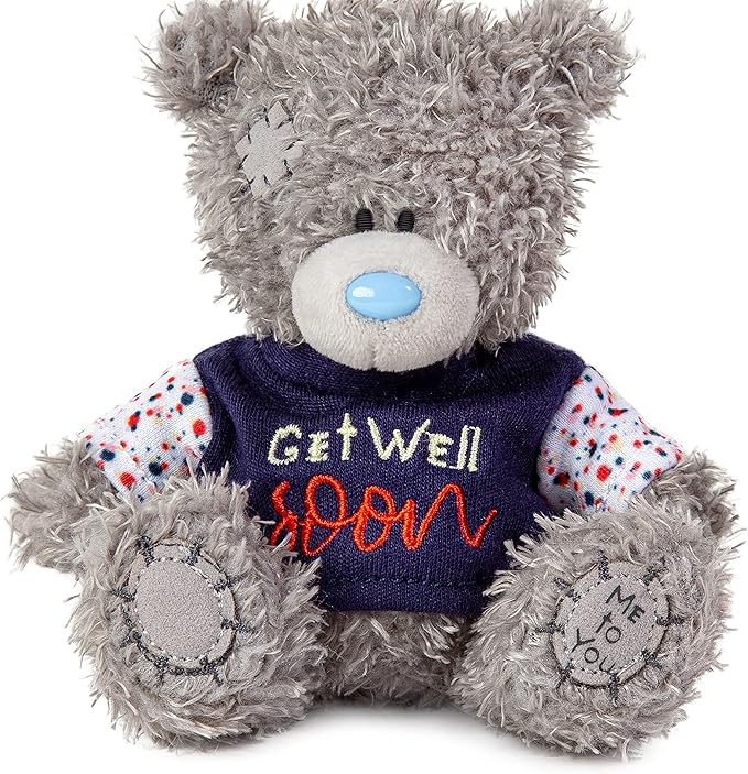 Soft S4 Get Well Soon plush toy by Carte Blanche, featuring a cuddly, colorful design perfect for comforting someone ill.
