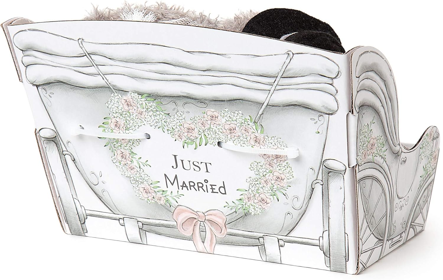 Bride and groom cake topper featuring S4 X 2 design by Carte Blanche, with detailed wedding attire and joyful expressions.
