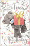 3D holographic friend birthday greeting card by Carte Blanche featuring vibrant holographic design and festive imagery.