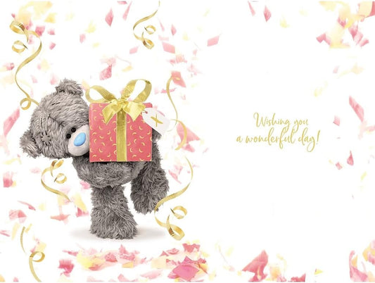 3D holographic greeting card featuring a friendly birthday design by Carte Blanche, with vibrant colors and a festive appearance.