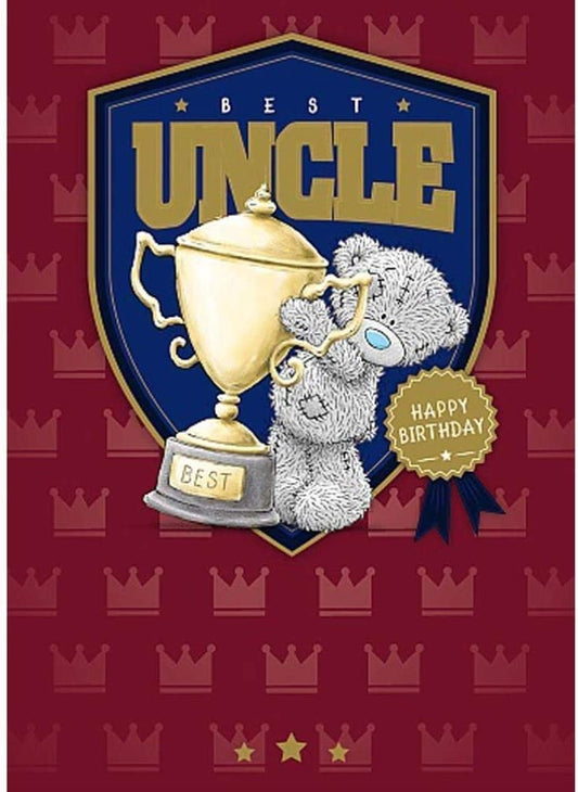Uncle Tatty Teddy birthday greeting card by Carte Blanche featuring a cute teddy bear design on the front.