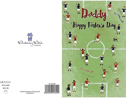 Father's Day greeting card featuring a daddy football design by Carte Blanche, with cheerful artwork and festive message.
