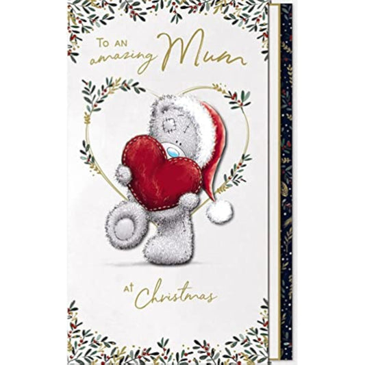 Handmade Me To You Bear Mum Christmas Card by Carte Blanche showing a cute bear illustration on festive greeting card