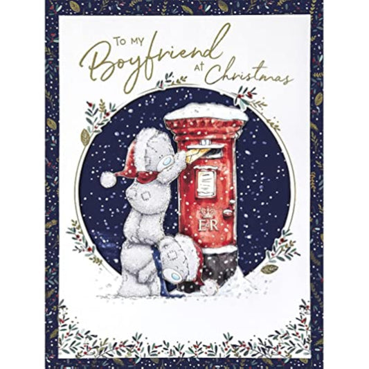 Luxury Me To You Bear Boyfriend Christmas Card by Carte Blanche, featuring a cute teddy bear design on a festive greeting card.