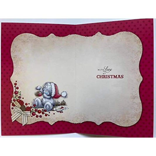 Carte Blanche Me To You Bear red foil Christmas card for goddaughter, featuring festive holiday design and heartfelt message.
