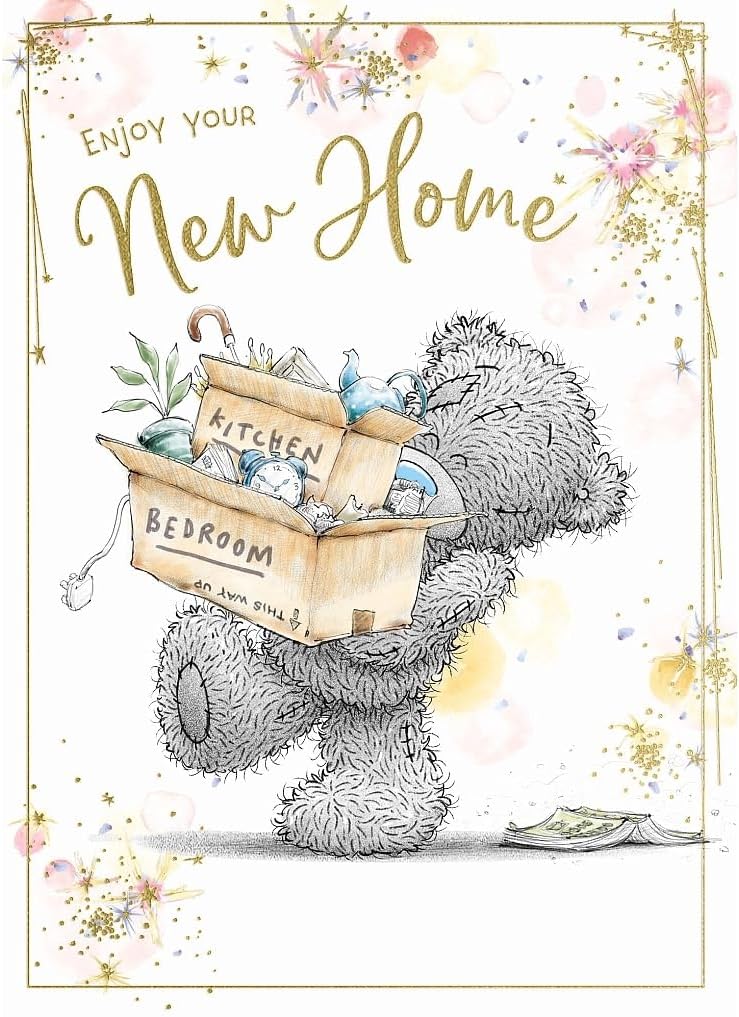 Cute Me to You Bear Tatty Teddy New Home greeting card with adorable bear illustration by Carte Blanche.