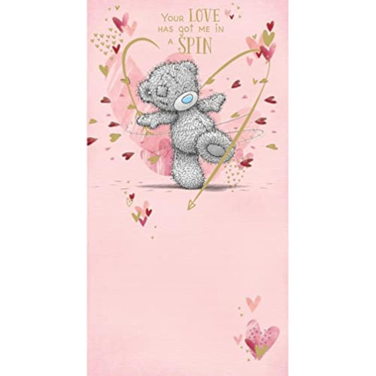 Me To You Bear Valentine's spin love greeting card by Carte Blanche with adorable bear design and romantic message.