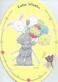 Me To You Easter Wishes Card by Carte Blanche featuring a cute teddy bear with festive Easter decorations.
