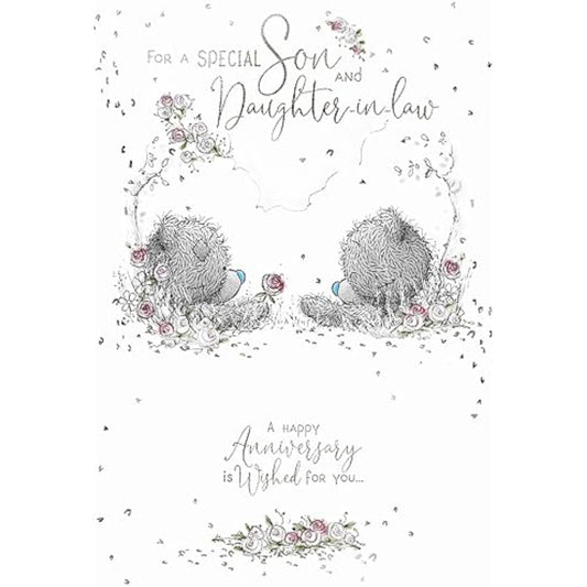 Carte Blanche Me To You Son Daughter-in-Law Anniversary Card with adorable teddy bear design and heartfelt message.
