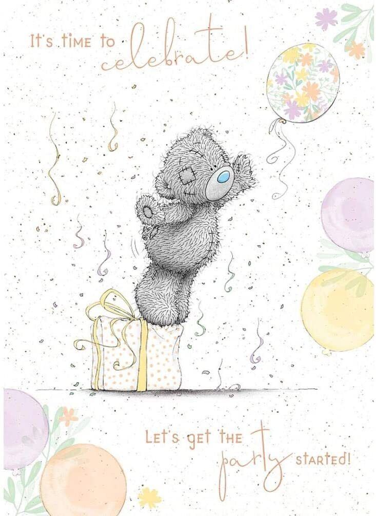 Tatty Teddy Celebrate Birthday Card by Carte Blanche featuring a cute teddy bear design for birthday greetings.