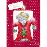 Tatty Teddy in a Christmas jumper greeting card by Carte Blanche, featuring a cute teddy ready for the holiday season.