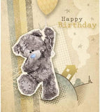 Carte Blanche Teddy Balloon Bear birthday greeting card featuring a cute teddy bear holding colorful balloons
