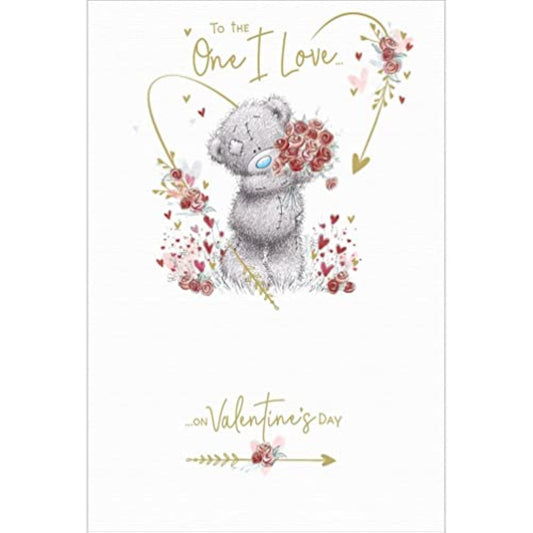 Carte Blanche Valentine One I Love Bear plush toy with flowers, soft and cuddly Valentine's Day gift for loved ones.