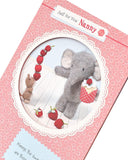 Mother's Day Card for Nanny With Envelope - Cute Elephant Design, Pink