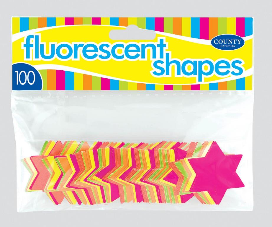 Colorful small decorative figurine featuring assorted fluorescent stars by County, perfect for adding vibrant decor to any space.