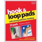 County hook and loop pads with strong adhesive backing attached to a greeting card, used for secure fastening.