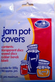 County Jam Pot 25 covers for kitchen and cooking, used to cover and protect jam jars during storage.
