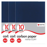 A4 black carbon paper by County, 10 sheets for clear duplication, shown on a flat surface with sheets stacked neatly.