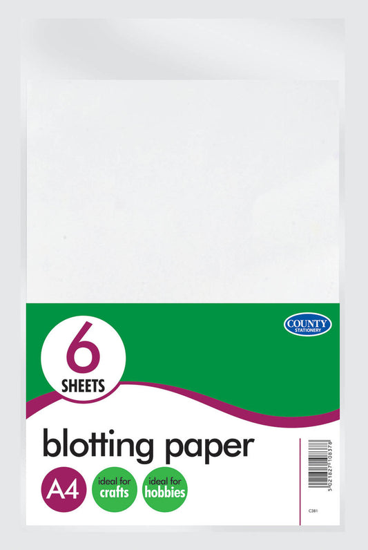 County A4 blotting paper for quick ink absorption, ideal for neat writing and preventing smudges in stationery use.