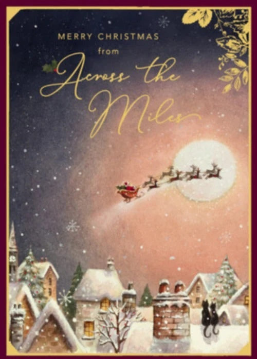 Across The Miles Christmas Its Snow Day Santa On The Sky Christmas Card