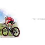 Essence Range - Man On Bicycle Greeting Card