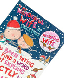 Wife Christmas Card with Badge - Christmas Card Wife Cute