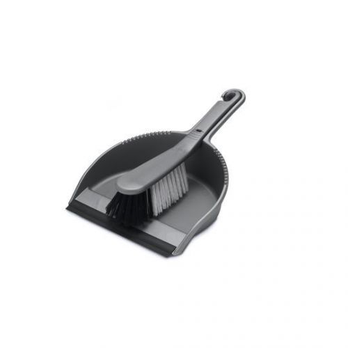 Addis Soft Dustpan and Brush Set Metallic Silver