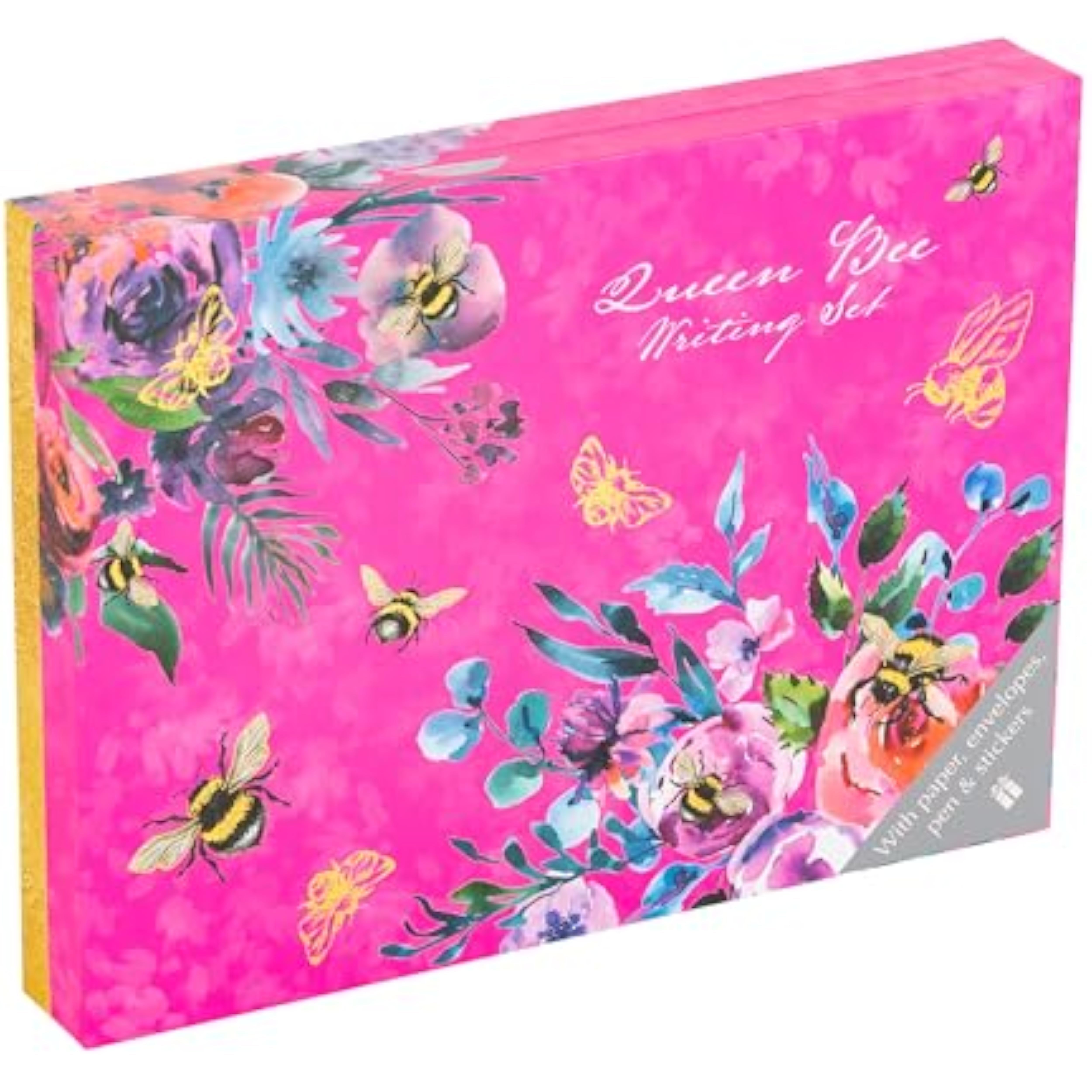 TGSC | Queen Bee Gifted Stationery Letter Writing Sets | Ballpoint Pen with 32 x A5 Letter Paper Sheets & 16 x envelopes | Writing Paper & envelopes | Letter Writing Set & 2 Sheets of Letter Seals