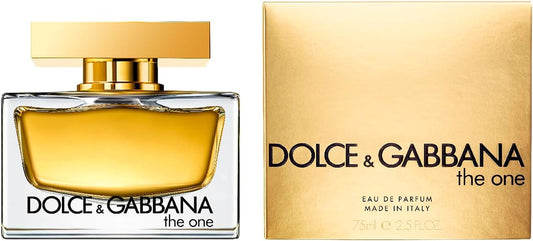 Dolce & Gabbana The One women's Eau de Parfum spray bottle, 75ml, elegant fragrance packaging with floral and oriental notes