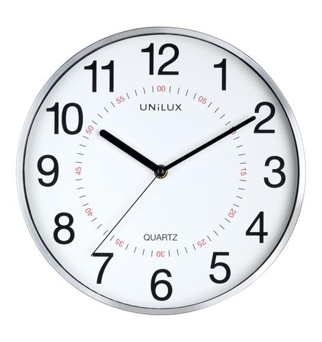 Unilux Clock Aria 285mm Diameter Metal Grey Rim