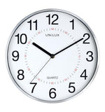 Unilux Clock Aria 285mm Diameter Metal Grey Rim